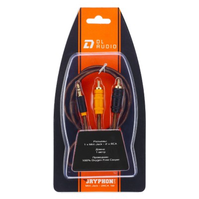 AUX-кабель DL Audio Gryphon Lite Mini Jack - 2RCA 1M AUX-кабель DL Audio Gryphon Lite Mini Jack - 2RCA 1M