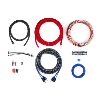 Набор проводов для подключения двухканального усилителя 8Ga - ORIS AK-208 Набор проводов для подключения двухканального усилителя 8Ga - ORIS AK-208